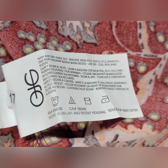 Jessica Simpson Mother Nature Wimens Size Large Long Bell Sleeve Leaf Print Top - Picture 3 of 12